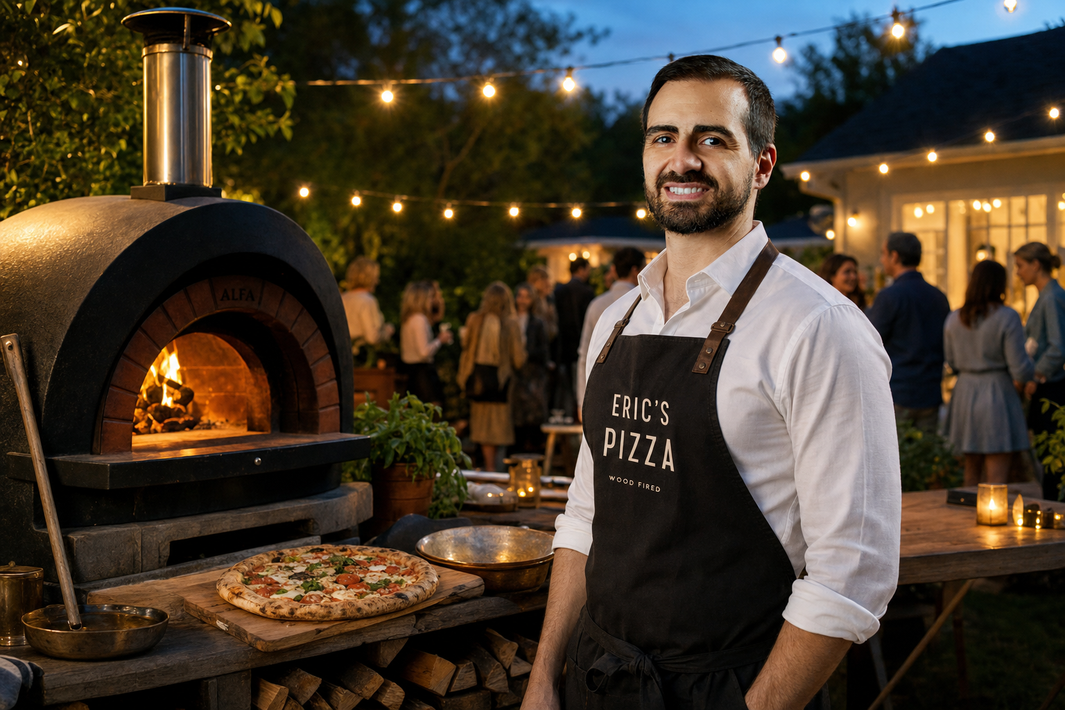 Forno a lenha montado em festa